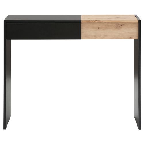 Opera-coiffeuse Avec 1 Tiroir Et 1 Plateau Rabattable, Aspect Chêne Noir