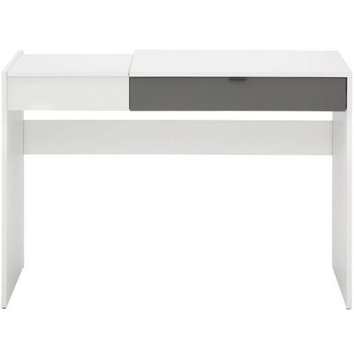 Smart-bureau Avec 1 Tiroir Et 1 Plateau Rabattable, Aspect Bois Blanc