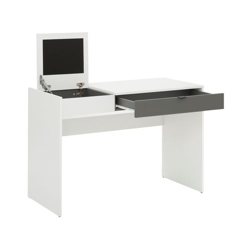 Smart-bureau Avec 1 Tiroir Et 1 Plateau Rabattable, Aspect Bois Blanc