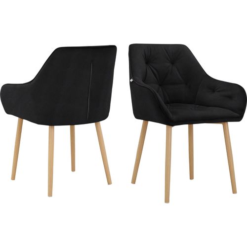 Betty-chaises De Salle à Manger Tapissées Ensemble De 2 En Velours Noir