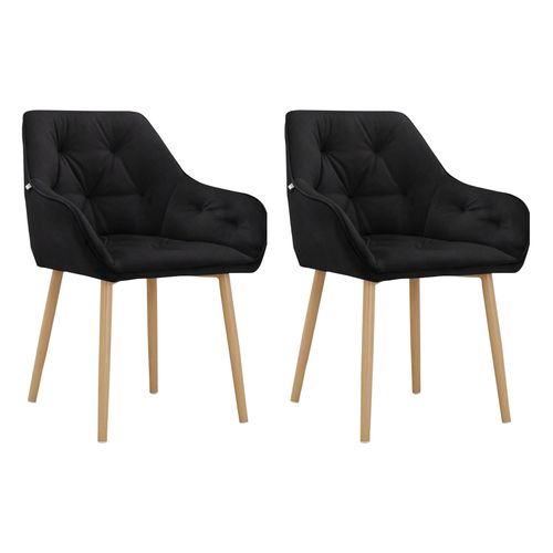 Betty-chaises De Salle à Manger Tapissées Ensemble De 2 En Velours Noir