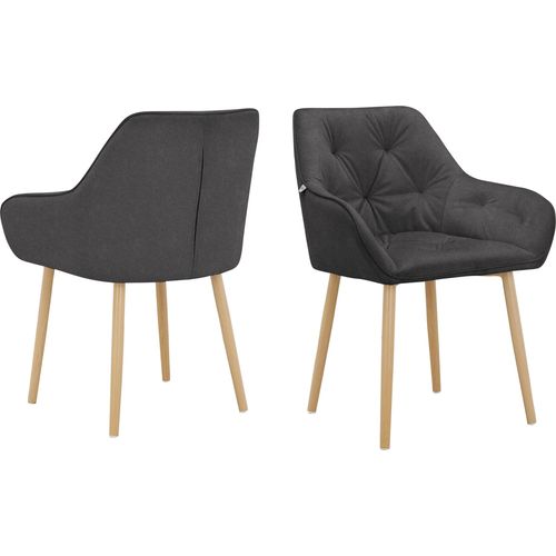 Betty-chaises De Salle à Manger Tapissées Ensemble De 2 En Velours Anthracite