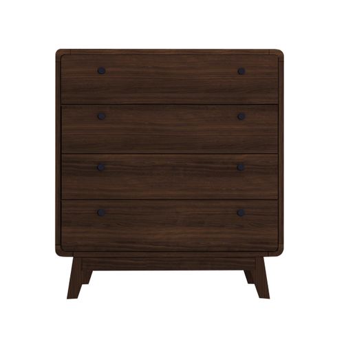 Cassie - Commode Avec 4 Tiroirs En Mélaminé Marron