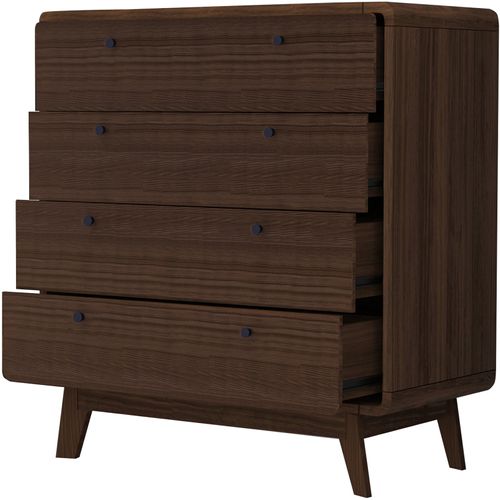 Cassie - Commode Avec 4 Tiroirs En Mélaminé Marron