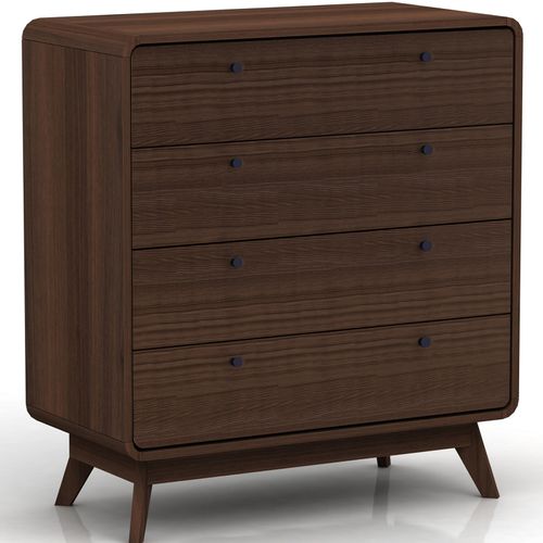 Cassie - Commode Avec 4 Tiroirs En Mélaminé Marron