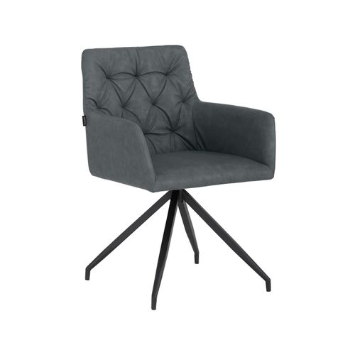 Ashley-lot De 2 Chaises De Salle à Manger Rembourrées En Pu Anthracite