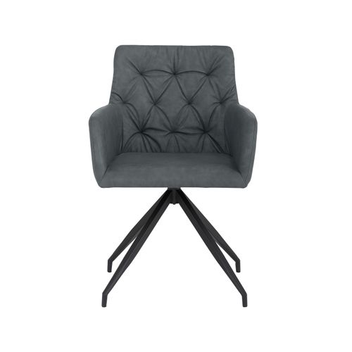 Ashley-lot De 2 Chaises De Salle à Manger Rembourrées En Pu Anthracite