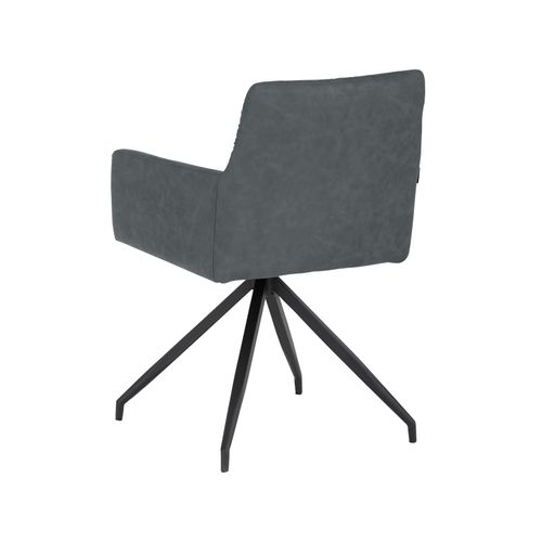 Ashley-lot De 2 Chaises De Salle à Manger Rembourrées En Pu Anthracite