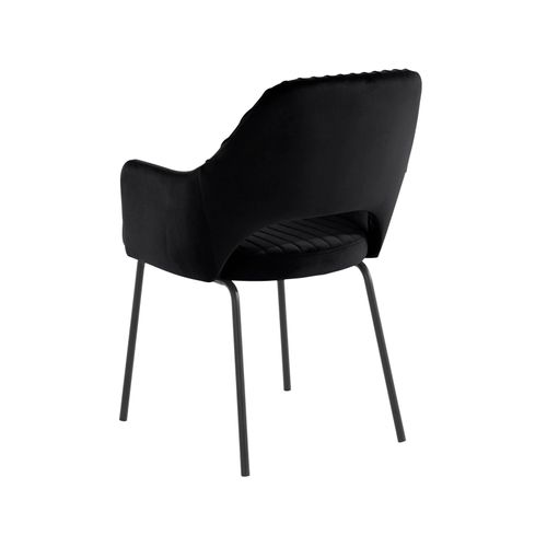 Britney-chaises De Salle à Manger Tapissées Ensemble De 2 En Velours Noir