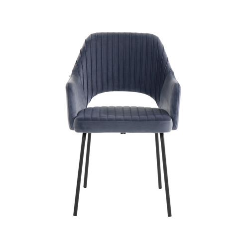 Britney-chaises De Salle à Manger Tapissées Ensemble De 2 En Gris Velours