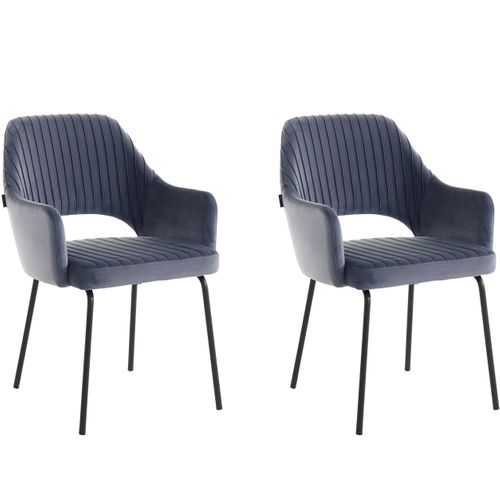 Britney-chaises De Salle à Manger Tapissées Ensemble De 2 En Gris Velours