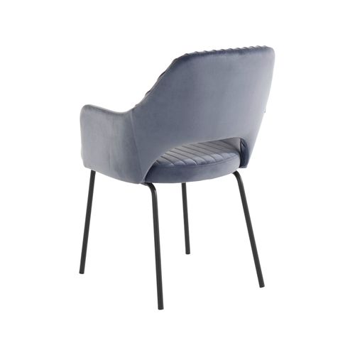 Britney-chaises De Salle à Manger Tapissées Ensemble De 2 En Gris Velours