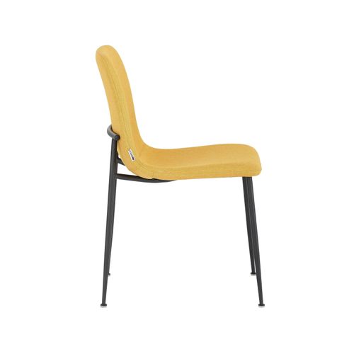 Faye-lot De 2 Chaises De Salle à Manger Rembourrées En Tissu Moutarde