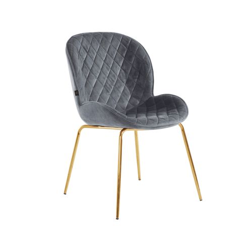 Mia-lot De 2 Chaises De Salle à Manger Rembourrées En Velours Gris