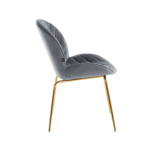 Mia-lot De 2 Chaises De Salle à Manger Rembourrées En Velours Gris