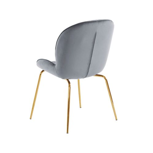 Mia-lot De 2 Chaises De Salle à Manger Rembourrées En Velours Gris