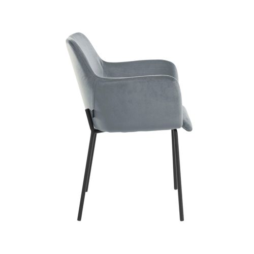 Jolie-lot De 2 Chaises De Salle à Manger Rembourrées En Velours Gris Clair