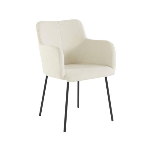 Jolie-chaises De Salle à Manger Tapissées Ensemble De 2 En Teddy White