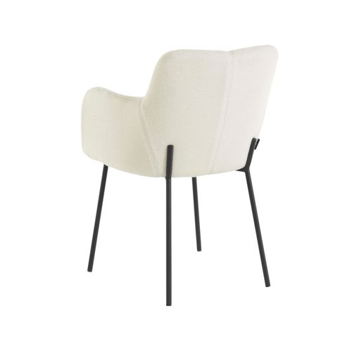 Jolie-chaises De Salle à Manger Tapissées Ensemble De 2 En Teddy White