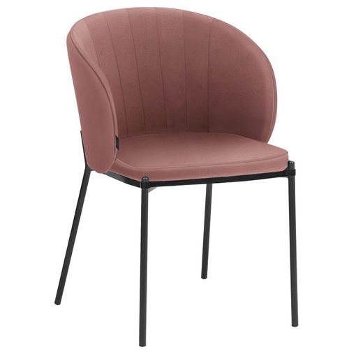 Keira-fauteuil De Salle à Manger En Velours Rose, 2 Pièces