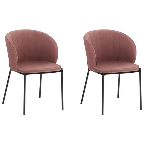 Keira-fauteuil De Salle à Manger En Velours Rose, 2 Pièces