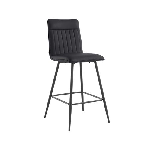 Zeta-tabourets De Bar Rembourrés (lot De 2) En Pu Noir
