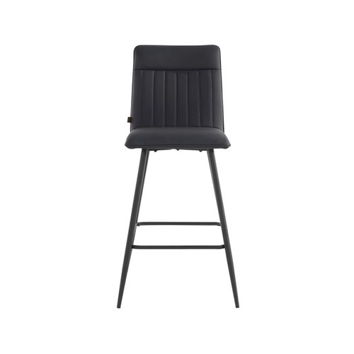 Zeta-tabourets De Bar Rembourrés (lot De 2) En Pu Noir