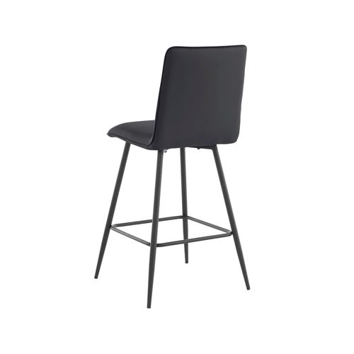 Zeta-tabourets De Bar Rembourrés (lot De 2) En Pu Noir