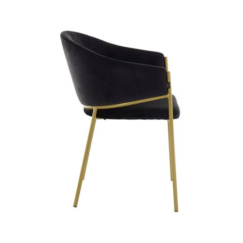 Natalie-lot De 2 Chaises De Salle à Manger En Velours Noir