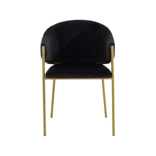 Natalie-lot De 2 Chaises De Salle à Manger En Velours Noir