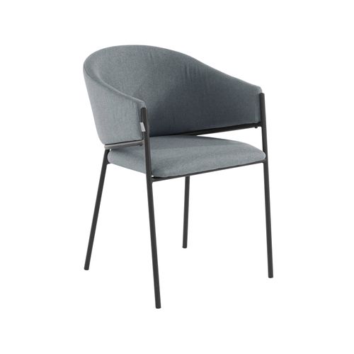 Martha-lot De 2 Chaises De Salle à Manger Rembourrées En Tissu Gris
