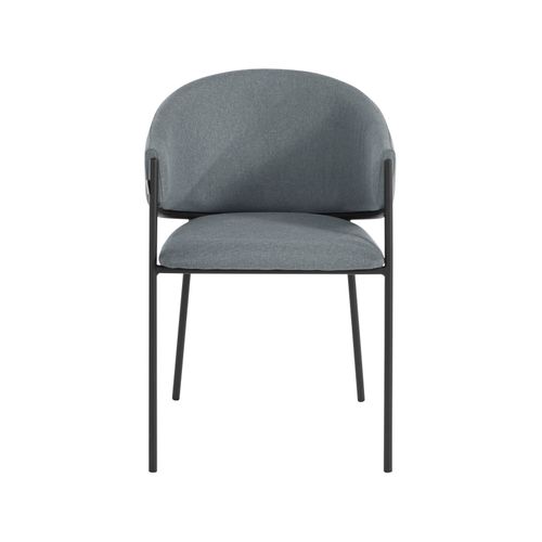 Martha-lot De 2 Chaises De Salle à Manger Rembourrées En Tissu Gris