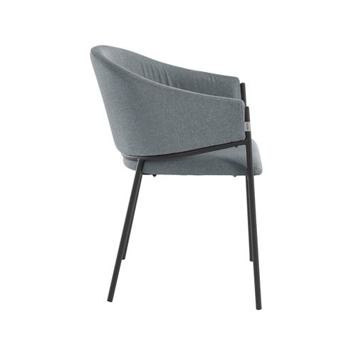Martha-lot De 2 Chaises De Salle à Manger Rembourrées En Tissu Gris