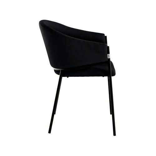 Martha-lot De 2 Chaises De Salle à Manger En Tissu Noir