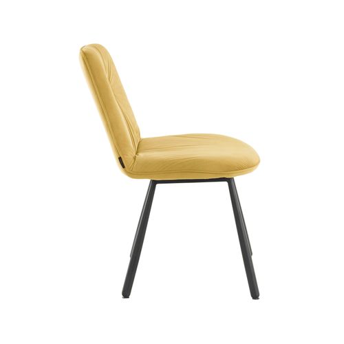 Meryl-lot De 2 Chaises De Salle à Manger Rembourrées En Velours Jaune