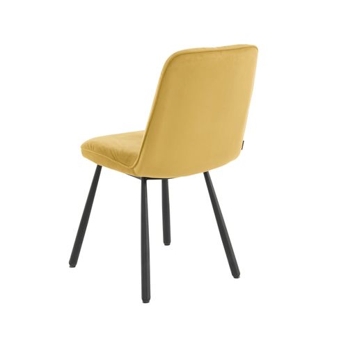 Meryl-lot De 2 Chaises De Salle à Manger Rembourrées En Velours Jaune