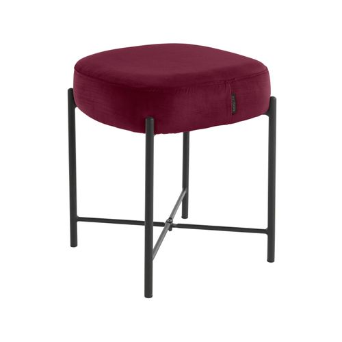 Berry-tabouret En Velours Bordeaux