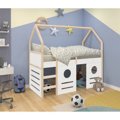 Square Line  - Cadre de baldaquin blanc/naturel 205 x 98 x 73 cm