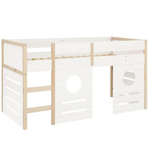 Square Line-fenêtres Latérales En Pin Blanc Nature