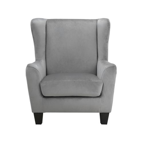 Zhili-fauteuils Rembourrée Avec Tabouret En Velours Gris