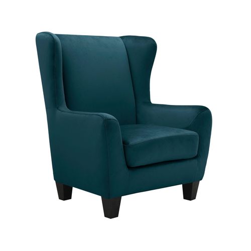 Zhili-fauteuil + Tabouret En Velours Pétrole