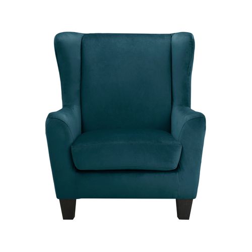 Zhili-fauteuil + Tabouret En Velours Pétrole