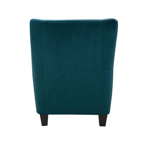 Zhili-fauteuil + Tabouret En Velours Pétrole