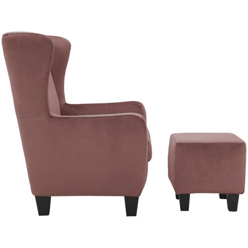 Zhili-fauteuils Rembourrée Avec Tabouret En Velours Rose