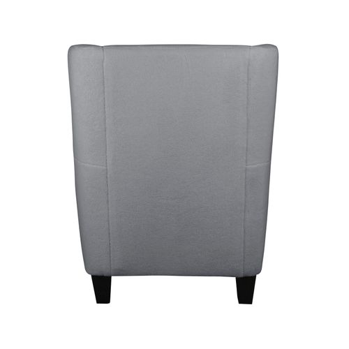 Zhili-fauteuils Rembourrée Avec Tabouret En Tissu Teddy Gris