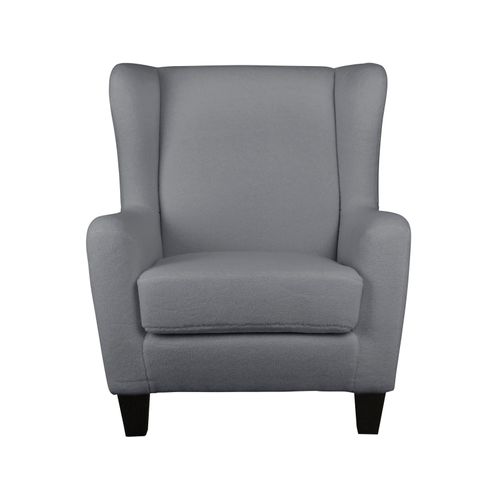 Zhili-fauteuils Rembourrée Avec Tabouret En Tissu Teddy Gris