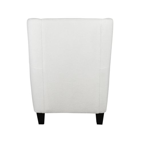 Zhili-chaise D'appoint Tapissée Avec Tabouret En Tissu Teddy Blanc Cassé