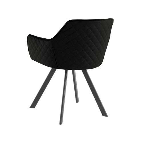 Vera-fauteuil En Velours Noir, 2 Pièces
