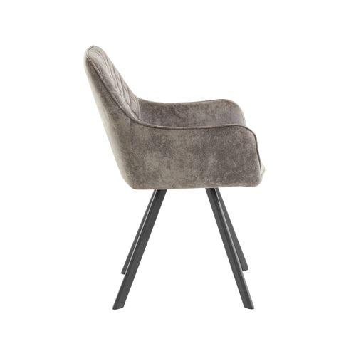 Olga-fauteuil 1 Pack En Velours Gris
