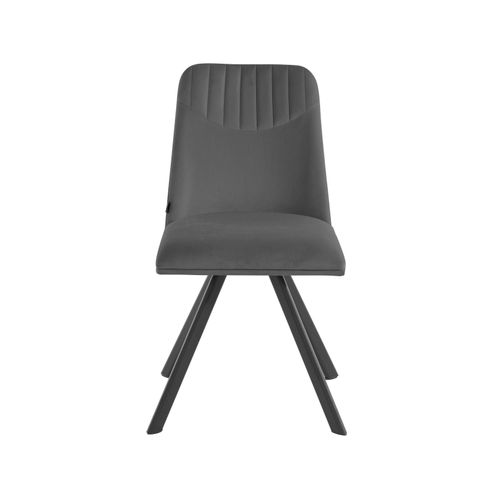 Bella-lot De 2 Chaises De Salle à Manger Rembourrées En Velours Gris Clair